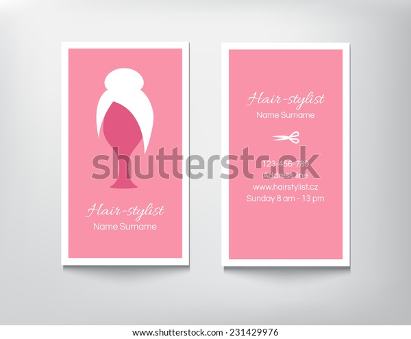 Hairdresser Business Card Template Stock Vector Royalty Free