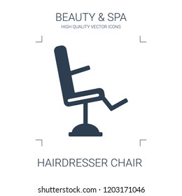 hairdresser chair icon. high quality filled hairdresser chair icon on white background. from beauty collection flat trendy vector hairdresser chair symbol. use for web and mobile