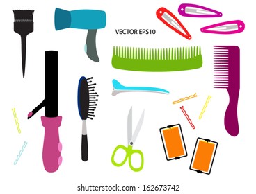 Fashion Equipment Collection Combs Hairbrush Hair Stock Vector (Royalty ...