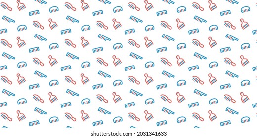 Hairdresser comb icon pattern background for website or wrapping paper (Barber color version)
