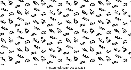 Hairdresser comb icon pattern background for website or wrapping paper (Monotone version)