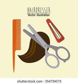 Hairdresser concept with salon  icons design, vector illustration 10 eps graphic.