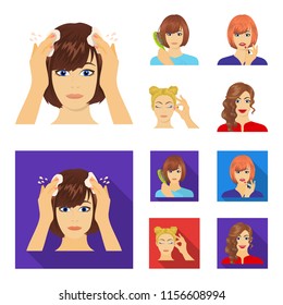 Hairdresser, cosmetic, salon, and other web icon in cartoon,flat style.Means, hygiene, care icons in set collection.