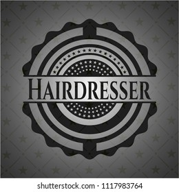 Hairdresser dark emblem. Retro