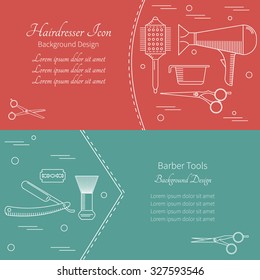 Hairdresser decorative set with beauty haircut accessories 