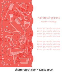 Hairdresser decorative set with beauty haircut accessories 

