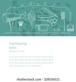 Hairdresser decorative set with beauty haircut accessories 

