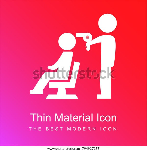 Hairdresser Drying Hair Client Sitting On Stock Vector Royalty