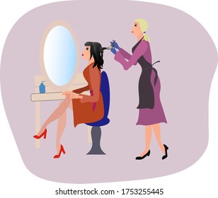 Hairdresser dyeing a woman's hair. Beauty salon