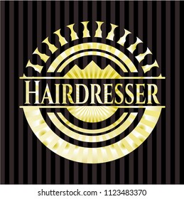 Hairdresser gold badge or emblem