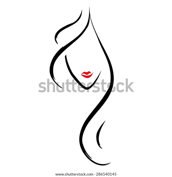 Hairdresser Hair Model Logo Vector Silhouette Stock Vector