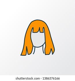 Hairdresser icon colored line symbol. Premium quality isolated straight hair element in trendy style.