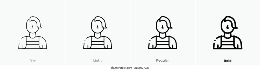 hairdresser icon. Linear style sign isolated on white background. Vector illustration.