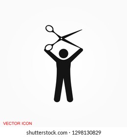 Hairdresser icon logo, illustration, vector sign symbol for design