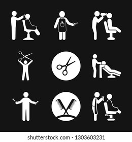 Hairdresser icon logo, illustration, vector sign symbol for design