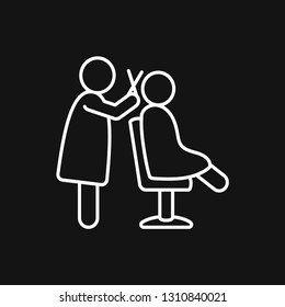 Hairdresser icon logo, illustration, vector sign symbol for design