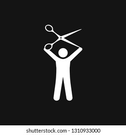 Hairdresser icon logo, illustration, vector sign symbol for design