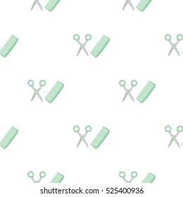 Hairdresser icon in pattern style isolated on white background. Cat symbol stock vector illustration.