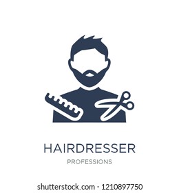 Hairdresser icon. Trendy flat vector Hairdresser icon on white background from Professions collection, vector illustration can be use for web and mobile, eps10