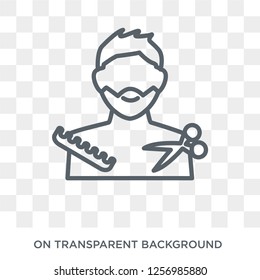 Hairdresser icon. Trendy flat vector Hairdresser icon on transparent background from Professions collection. High quality filled Hairdresser symbol use for web and mobile
