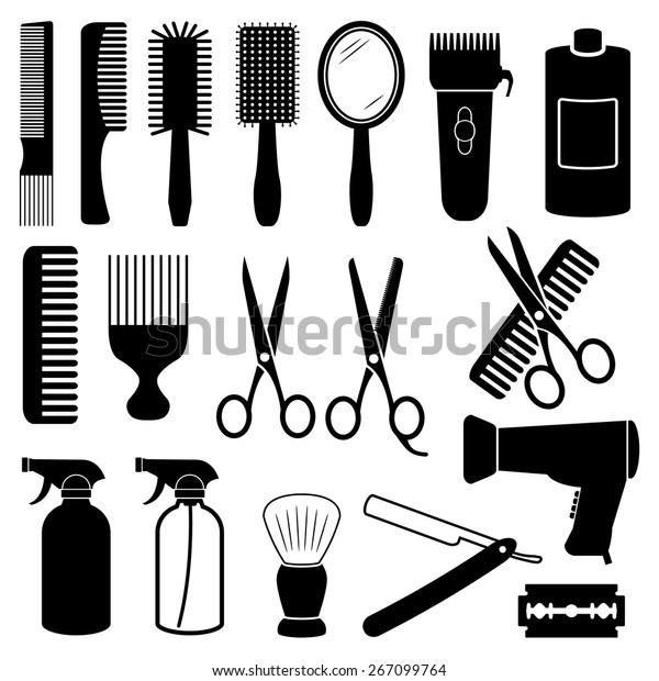 Hairdresser Icons Stock Vector (Royalty Free) 267099764