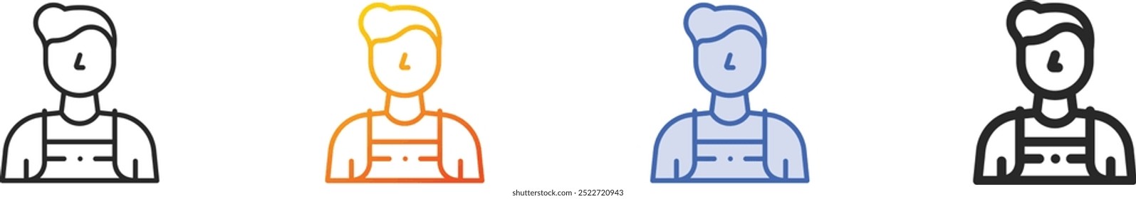 hairdresser icon.Thin Linear, Gradient, Blue Stroke and bold Style Design Isolated On White Background