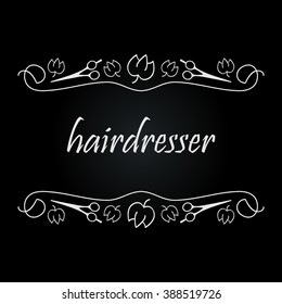 hairdresser, on dark background, vector format.