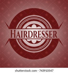 Hairdresser red emblem. Vintage.