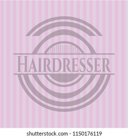 Hairdresser retro style pink emblem