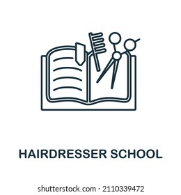 Hairdresser School icon. Line element from hairdresser collection. Linear Hairdresser School icon sign for web design, infographics and more.