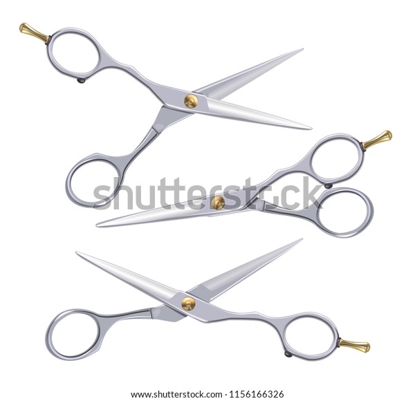 Hairdresser Scissors Naturalistic 3d Professional Hair Stock