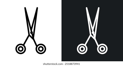 Hairdresser scissors outlined icon vector collection.