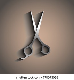 Hairdresser scissors vector icon