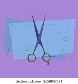 Hairdresser scissors vector illustration. Tailor scissors, barbershop, haircut. Scissors concept. Vector illustration can be used for topics like tailor shop, diy, hobby