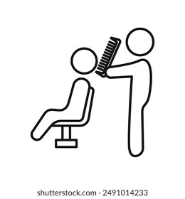 Hairdresser service icon Black line art vector logo