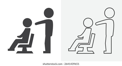 Hairdresser service icon Line graphics illustration