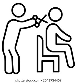 hairdresser service icon Thin line vector design