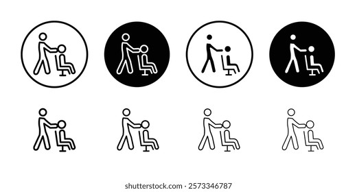 Hairdresser service icon vector line logo mark or symbol set collection outline style