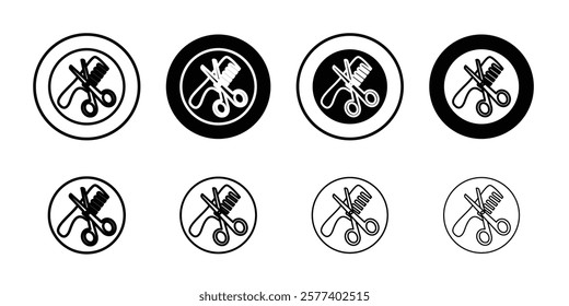 Hairdresser service icon Vector logo set flat