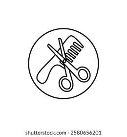 Hairdresser service icon Vector logo set flat