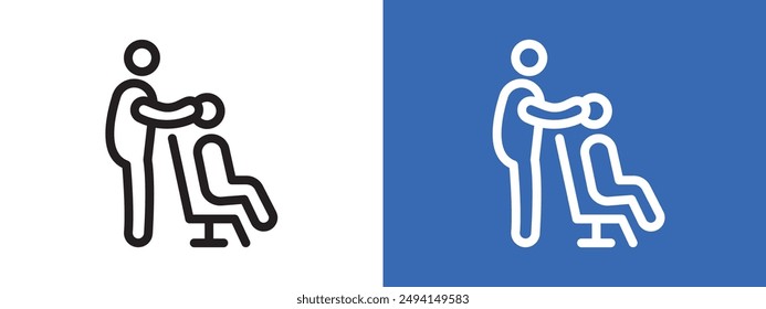 Hairdresser service logo sign set vector outline
