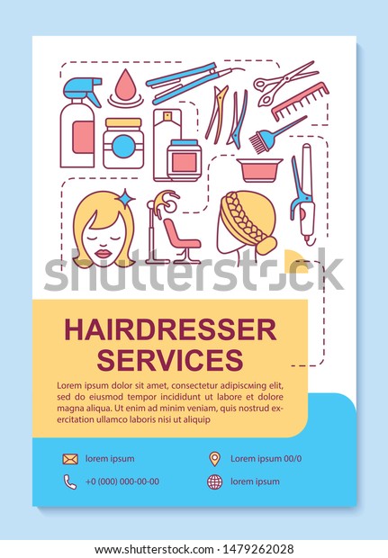 Hairdresser Services Poster Template Layout Hairstylist Stock