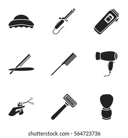 Hairdresser set icons in black style. Big collection of hairdresser vector symbol stock illustration