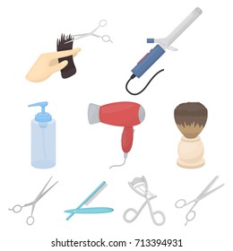 Hairdresser set icons in cartoon style. Big collection of hairdresser vector symbol stock illustration