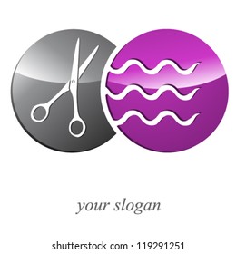 Hairdresser sign - vector illustration