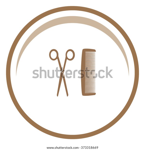 Hairdresser Vector Icon Comb Scissors Stock Vector Royalty Free