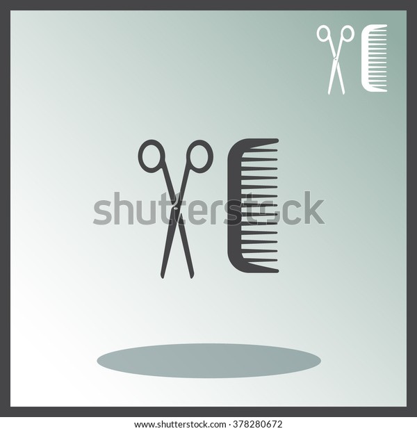 Hairdresser Vector Icon Comb Scissors Royalty Free Stock Image