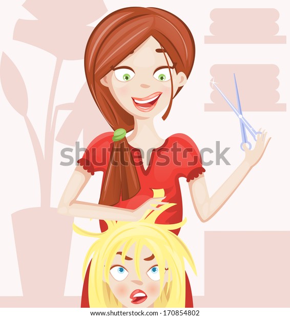 Hairdresser Vector Illustration Stock Vector Royalty Free 170854802