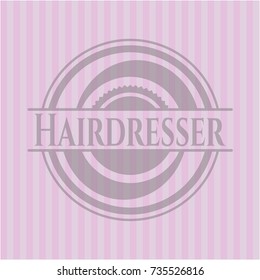 Hairdresser vintage pink emblem