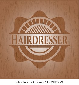 Hairdresser vintage wood emblem